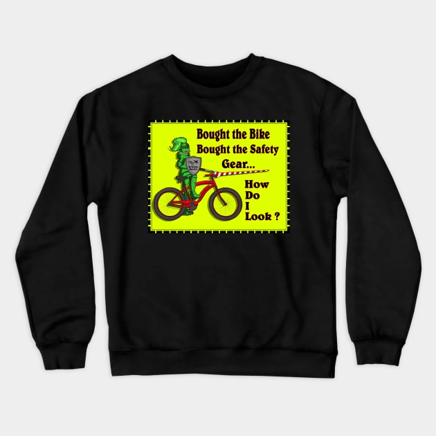 Safe Biking Crewneck Sweatshirt by lytebound
